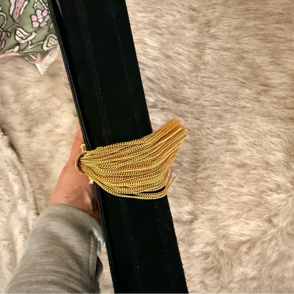 Yves Saint Laurent Black Clutch with Gold Tassel - Picture 2 of 6